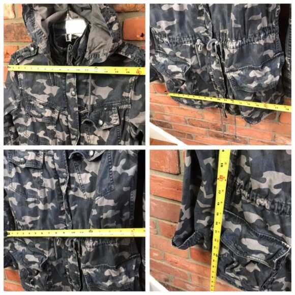 Aritzia Talula Trooper Camo Utility Hood Jacket Military Cotton Drawcord Hoodie - Picture 14 of 14